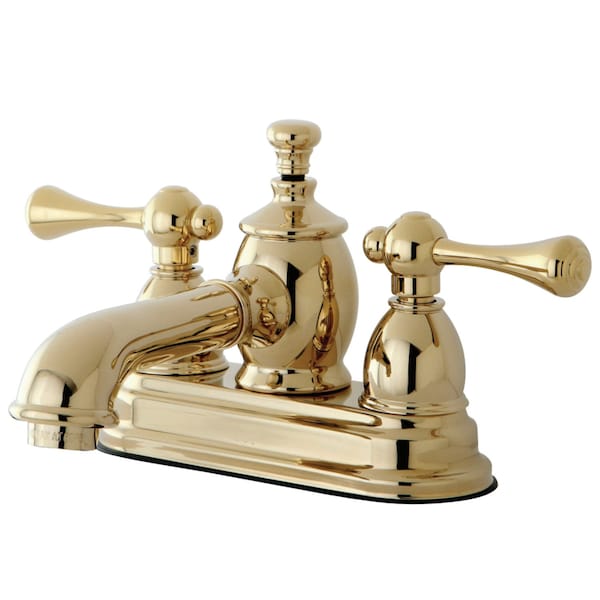 KS7002BL 4" Centerset Bathroom Faucet, Polished Brass